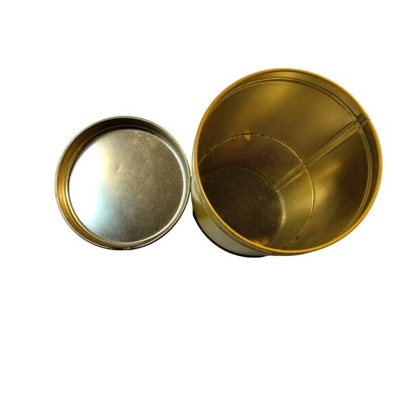 Vintage Coca Cola Tin Canister Yellow Lady Holding Coke Lidded Retro 1980s - Picture 7 of 11